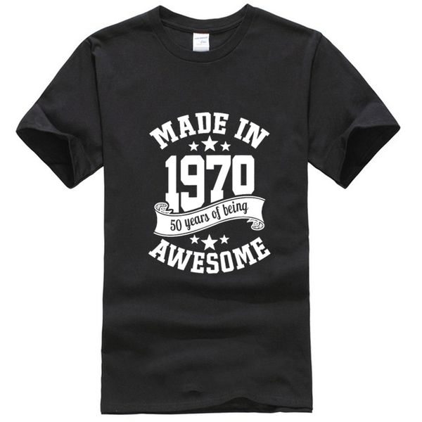 

made in 1970 50 years awesome 50th birthday t-shirt mens short sleeves oversized streetwear hip hop printed t shirts tees