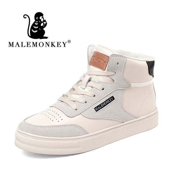 

2020 autumn women sneakers high-casual shoes white lace-up split leather waterproof breathble flat shoes, Black