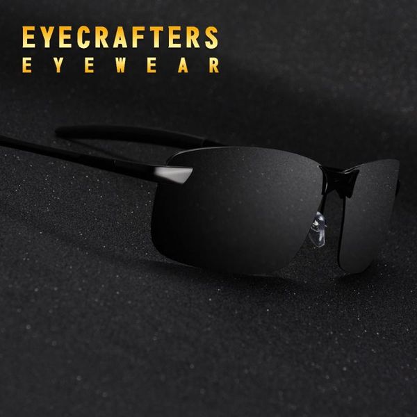 

sunglasses eyecrafters mens uv400 polarized driving fishing metal frame rimless glasses eyewear 3043, White;black