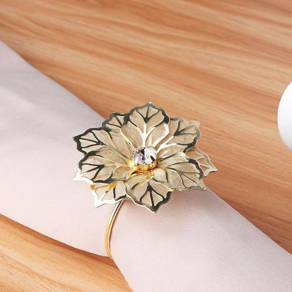 

12 pcs floral metal rings napkin holder dinner wedding towel ring for party table oct998
