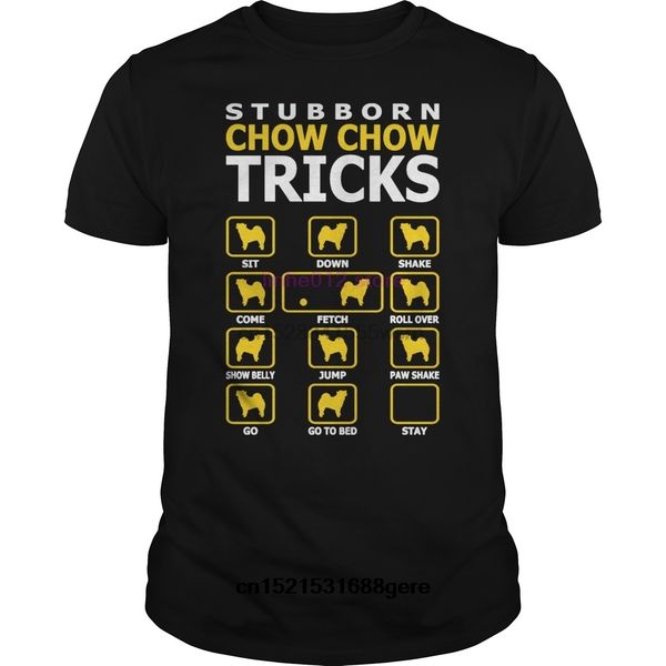 

2020 смешно тенниски упрямого chow chow dog tricks смешной tshirt футболка тенниски мужчины тройник