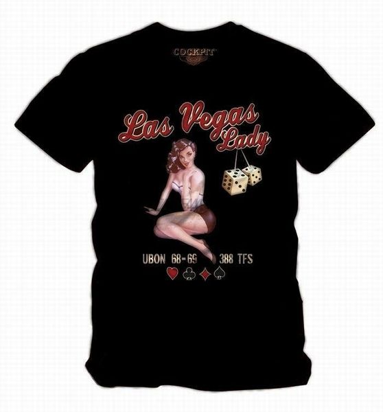 

t-shirt pin-up las vegas lady cockpit usa ex avirex