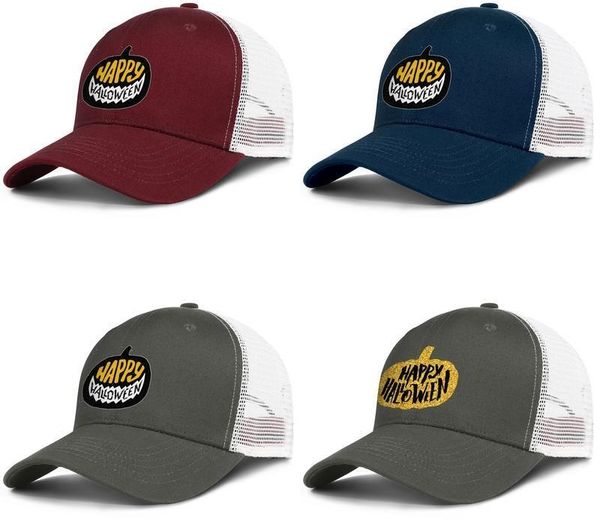 

xmbmkj happy halloween party mens and women trucker cap ball styles fitted youth mesh hats happy black halloween card vintage, Blue;gray