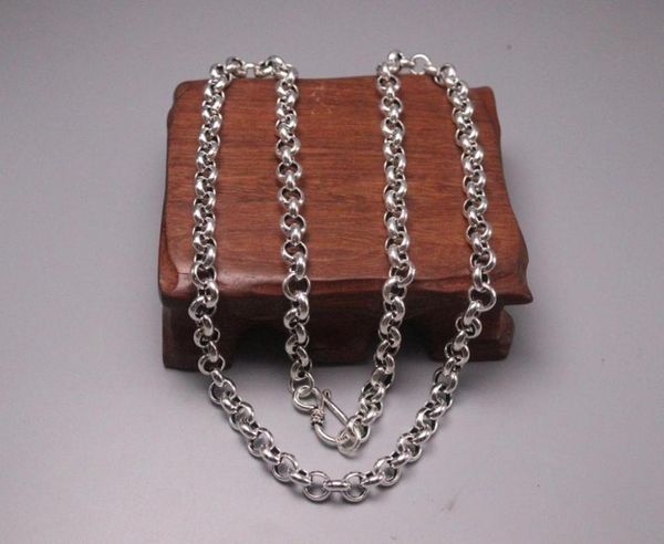 

chains pure solid 925 sterling silver necklace 6mm rolo link chain 22.04"l
