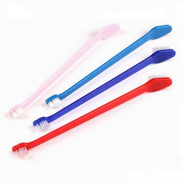 

800 pcs pet supplies cat puppy dog dental grooming toothbrush dog health supplies color random send