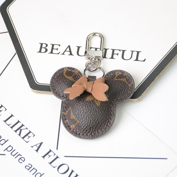 

11style brand design mouse key chains ring rhinestone key rings pu leather car keys jewelry bag charm animal keychains holder women man gift, Silver