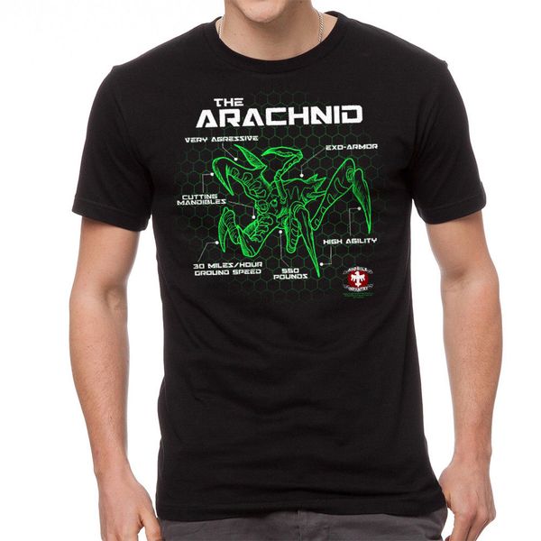 

starship troopers bug schematic men's black t-shirt new sizes s-2xlknitted comfortable fabric street style men t-shirt