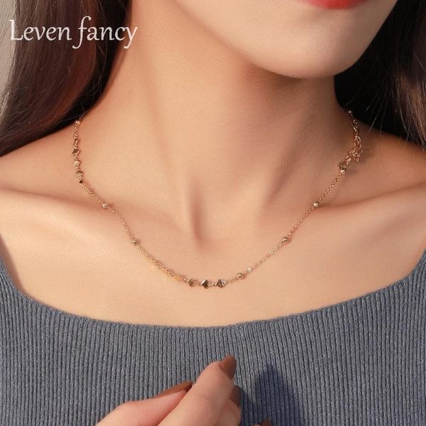 

tiny heart sterling silver 925 short necklace dainty bead choker necklace floating star valentine gift for girlfriend