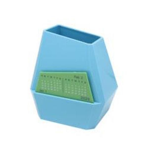 

unique geometric rock design pen holder with printed calendar fashion plastic universal table calendar for home office