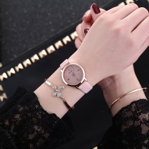 

women watches simple quartz wristwatch leather band analog watch sport student watch bracelet erkek kol saati %, Slivery;brown