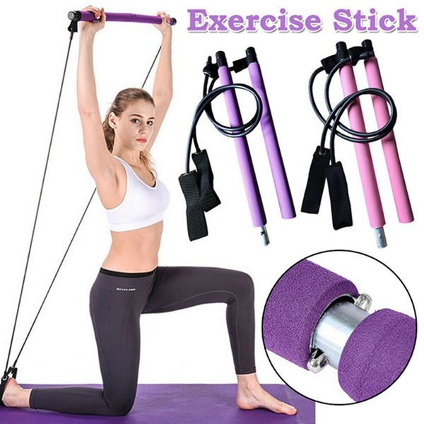 

portable pilates bar stick fitness exercise bar yoga gym stick yoga resistance bands indoor outdoor fitness equipment newest