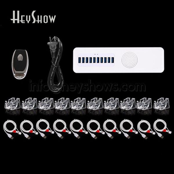 

alarm systems 4 6 8 10 ports mobile smart phone security burglar system with acrylic display stand cell anti-theft host