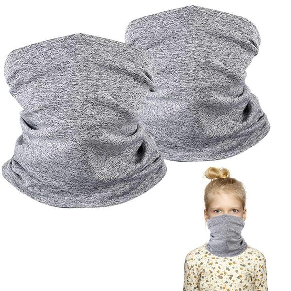 

2pcs kids neck gaiter uv protection face mask bandana scarf for hiking cycling bandanas turban hand band magic scarves outdoor, Blue;gray