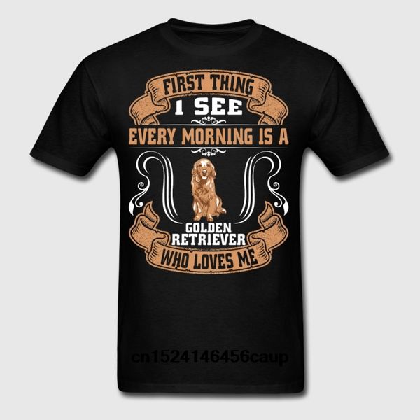 

100% хлопок o-образным вырезом на заказ printed мужчины футболка i see каждое утро золотистый ретривер женщин t-shirt