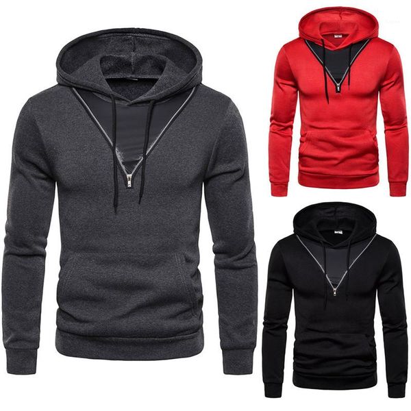 

solid color mens designer hoodies with zipper pullover long sleeve hooded mens sweatshirt sport mens, Black