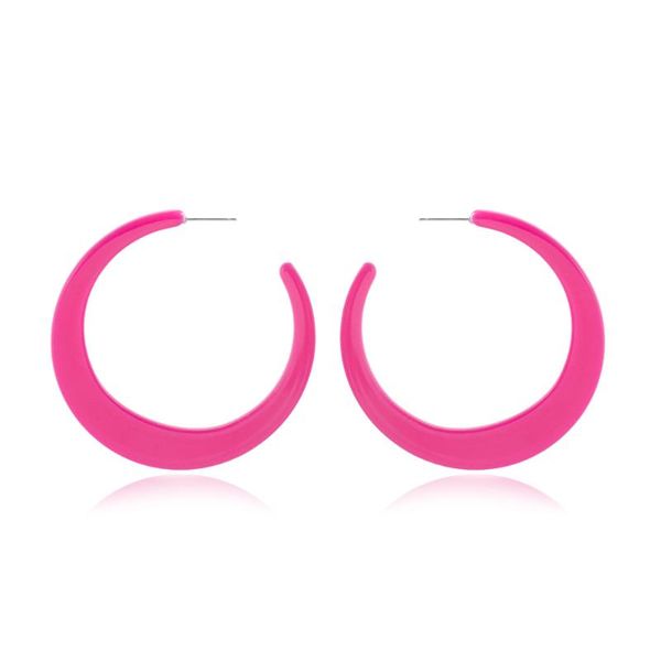 

new trendy colorful acrylic big hoop earrings for women acetic acid c shape circle earring female party fashion jewelry 2020, Golden;silver