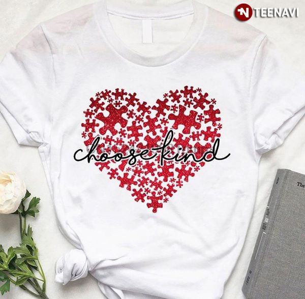 

men t shirt autism awareness heart choose kind women tshirts