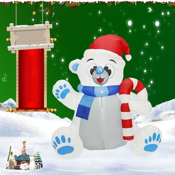 

new 1.2 m christmas bear gift bag air model inflatable inflatable toy decorationslayout party toys eyq5p