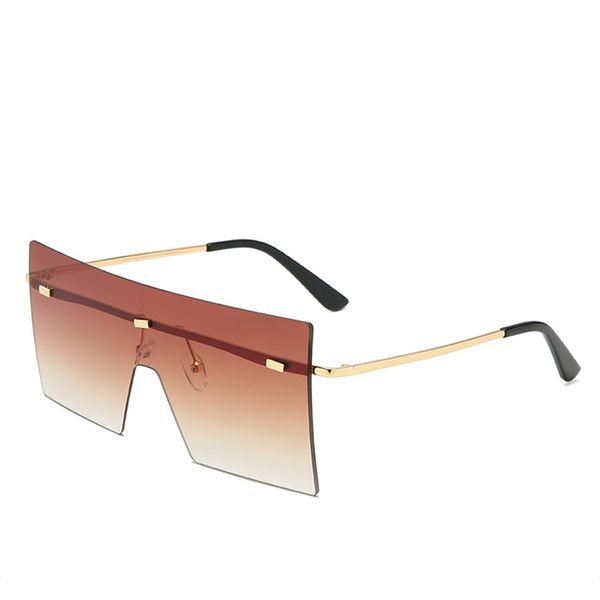 

zuczug retro brown oversized sunglasses women rimless vintage sunglasses big frame shades eyewear, White;black