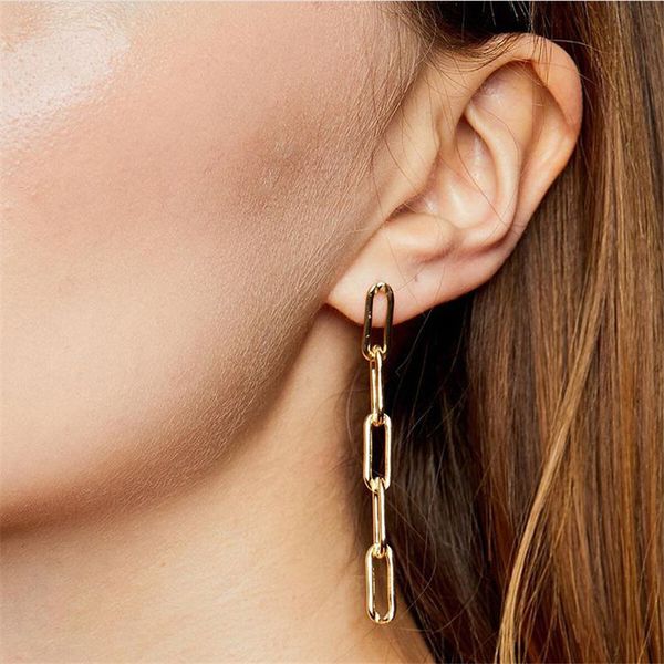 

dangle & chandelier personality silver/gold color copper long chain statement earrings geometric cool for woman party jewelry