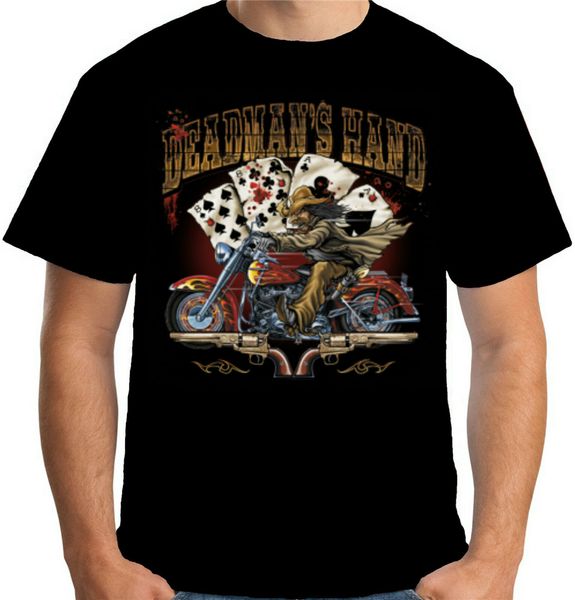 

velocitee mens t shirt deadmans hand cowboy poker biker outlaw w14416 harajuku hip hop tee shirt