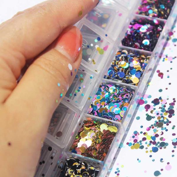 

nail glitter mixed dot ( 3 sizes) * polyester 1 box art shapes, metallic glitter, mix, mixes, round,hg5478-uh, Silver;gold