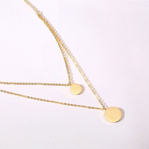 

necklaces womens gold chain stainless steel layered necklace pendants round fashion 2020 jewelry on the neck woman accessories, Silver