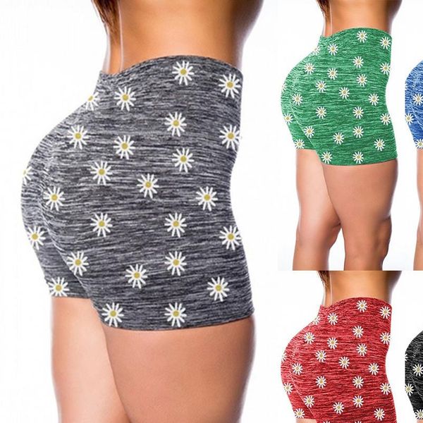 

sexy цветочных печатей фитнеса коротких гетры женщины высокой талия короткого спорт pant jogger push up legging дама sweatpant мини брюки, Black