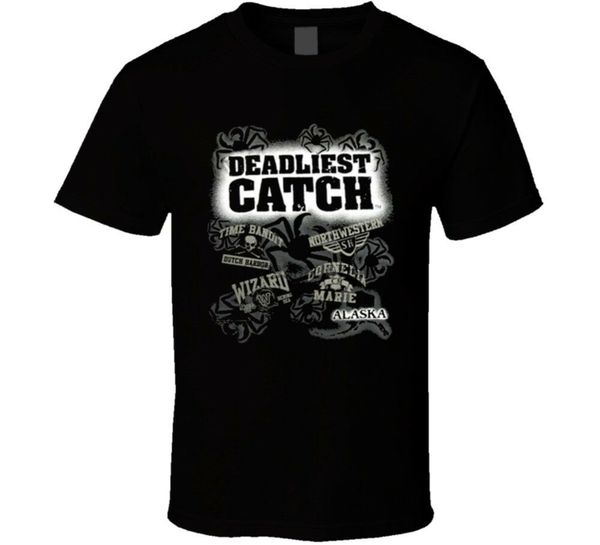 

deadliest catch logo tv series black t shirt