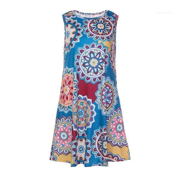 

beach dress printed sleeveless floral dress ladies one piece colorful clothing summer designer women dresses sexy, Black;gray