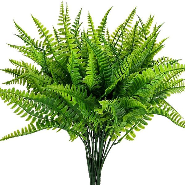 

decorative flowers & wreaths 8pcs artificial boston fern plants bushes shrubs greenery for house plastic garden office decor