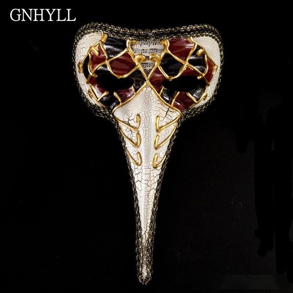 

gnhyll venetian mask small long nose halloween masquerade mask painted antique proboscis wang male models