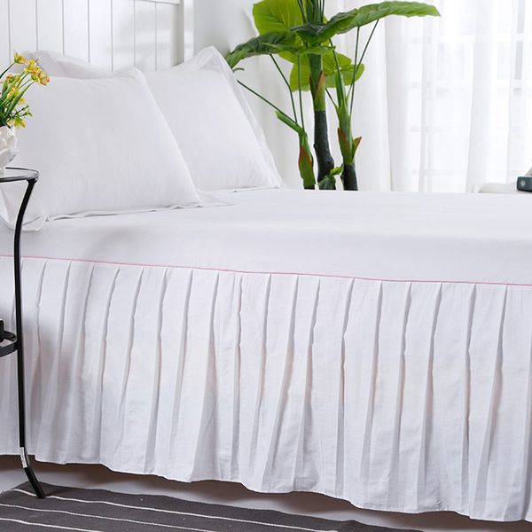 

fitted valance bed sheet bedspread with 40cm ruffle skirts for queen king size bed