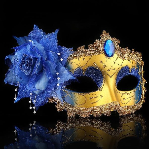 

2019 masquerade feather venetian mask women for face multi color princess mask half hallowmas feather masks decor a