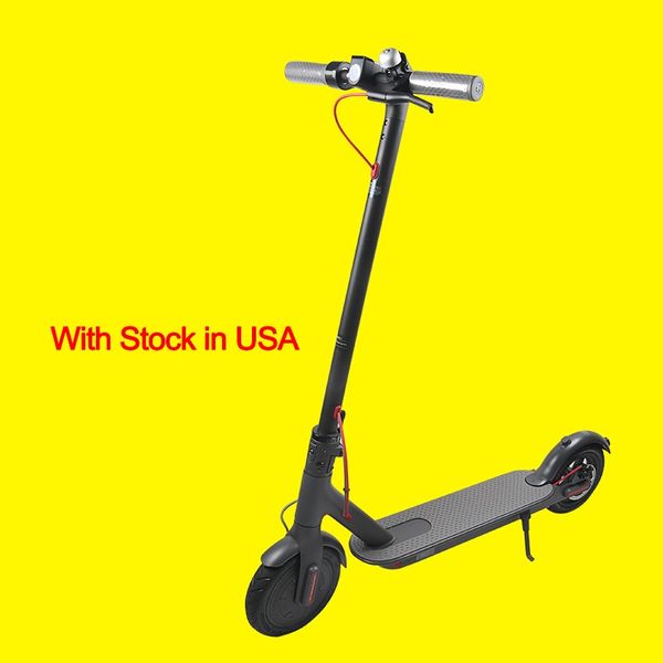 

US EU Stock Adults Electric Scooter 250W Mini Folding e scooters 2 Wheel 8.5inch Solid Tire 25km/h Fashion Foldable Vehicles, Silver;blue
