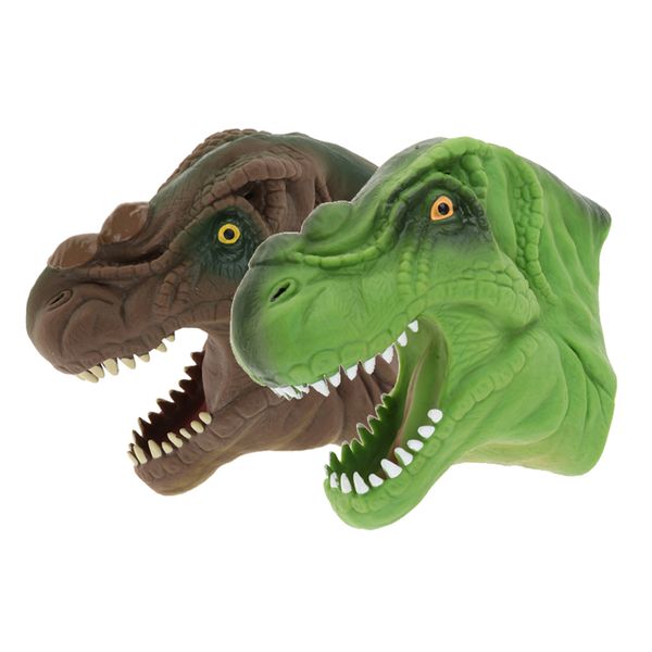 

2pcs dinosaur head hand puppet figure toy gloves tyrannosaurus for children