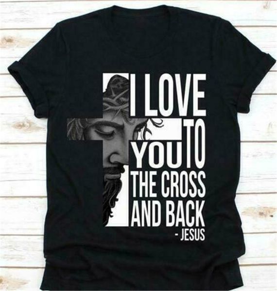 

i love you to the cross and back - jesus men t-shirt black s-6xl cotton plus size clothing tee shirt