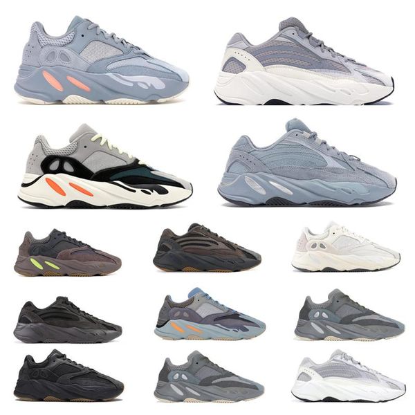 

высокое качество 700v2 kanye west кроссовки vanta wave carbon синий geode тефра wave runner teal синий мужские женские спортивные туфли разм