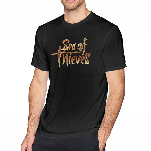 

custom sea of thieves logo t shirts o-neck for mens black