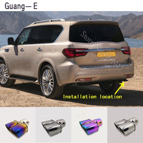 

car stickers muffler exterior back end pipe dedicate exhaust tip tail outlet ornament 1pcs for infiniti qx80 2020 2020