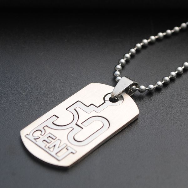 

30 stainless steel digital 50 cent necklace double-layer chinese number detachable english alphabet initials dollar necklace, Silver