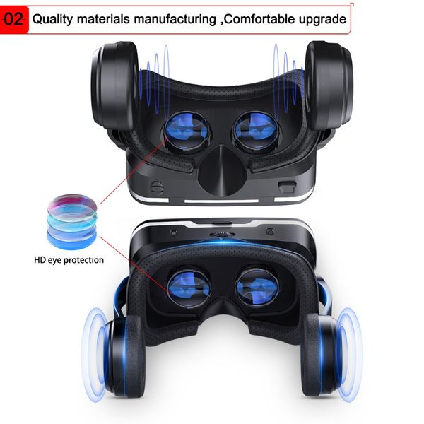 Occhiali per realtà virtuale 3D versione pro Freeshipping VR + Gamepad per telecomando senza fili Bluetooth intelligente