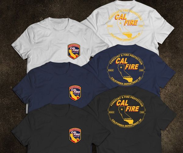 

california firefighter fire department rare us t-shirt