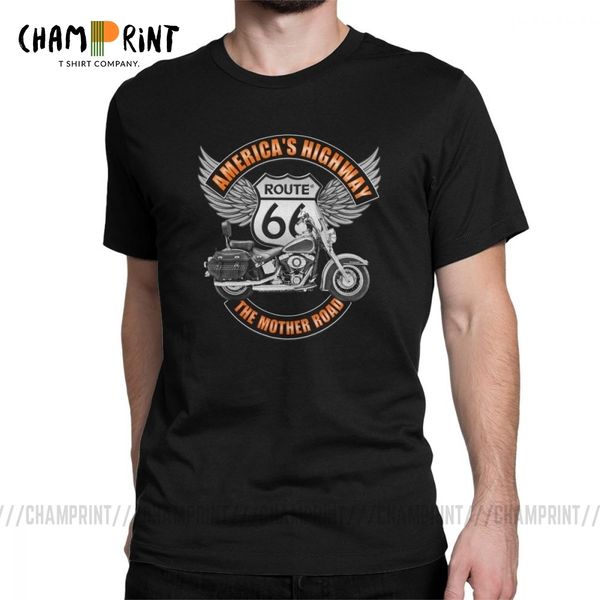 

мужские америкас highway тенниски route 66 мать дорога классический ретро oldschool хлопок топы vintage tee shirt оригинальные футболки