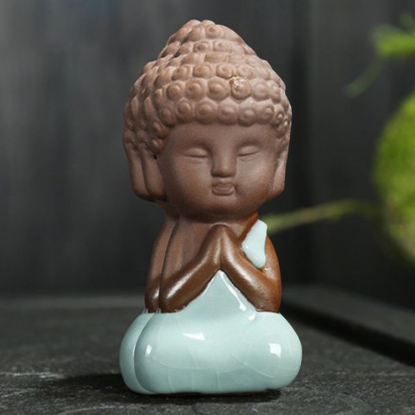 

4 стиль маленький будда фигурка чай pet decoration- фиолетовый клей чай аксессуаров