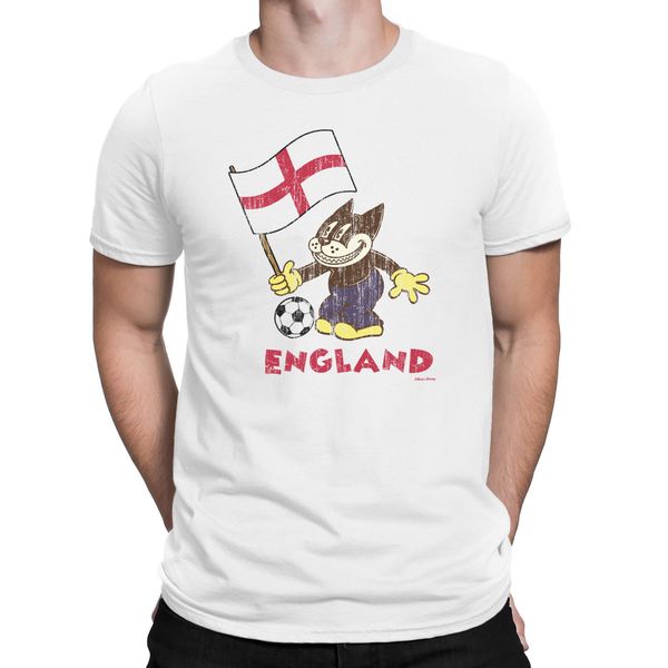 

brand new 2019 summer mens short sleeve cool casual mens england comic footballer cat flag t-shirt retro sporter t shirt