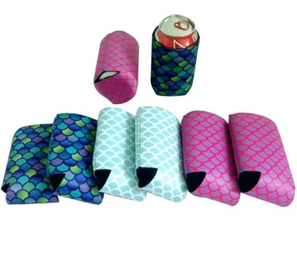 

mermaid can sleeves neoprene beverage coolers beer cup cover case can holder assorted colors 13*10cm ing