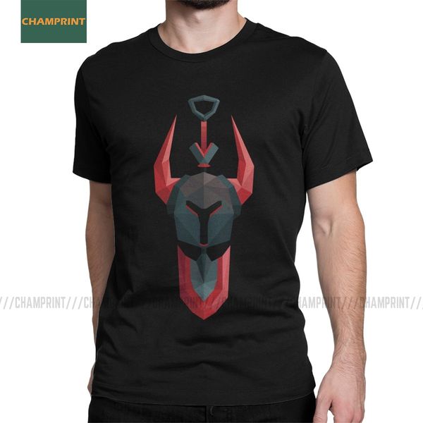 

low-poly black shovel knight t-shirts men game yacht club plague indie shield grumps pure cotton tees short sleeve t shirt 6xl