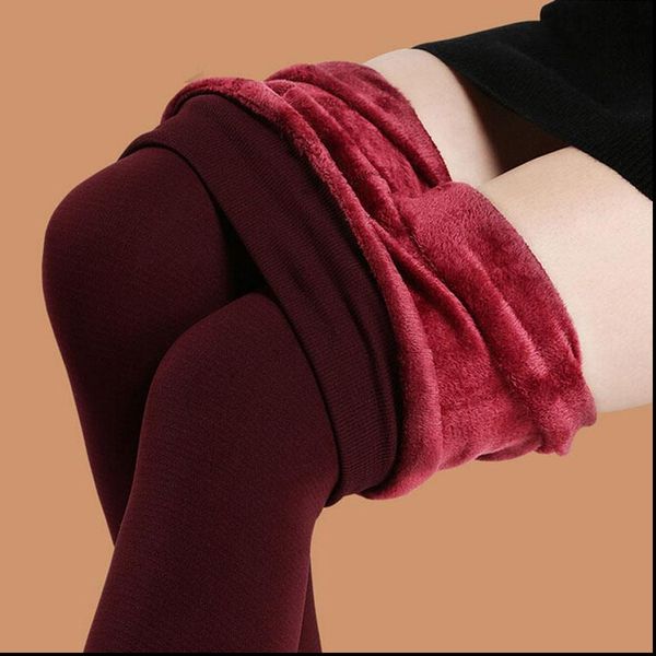 

toivotuksia 200g winter new high elastic ladys leggings warm leggings colorful pants skinny for women winter seamless leggings, Black