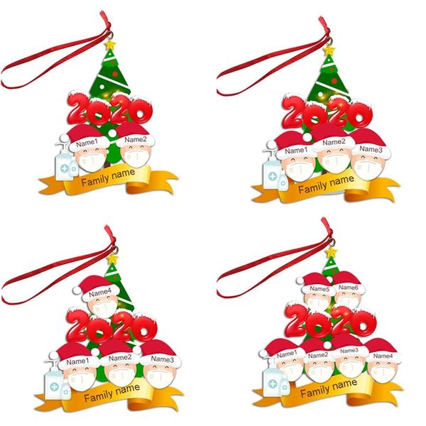 

семья 2/3/4/5/6 face mask рождественские украшения персонализированных карантин рождественской елки pendents xmas главная партия украшения п